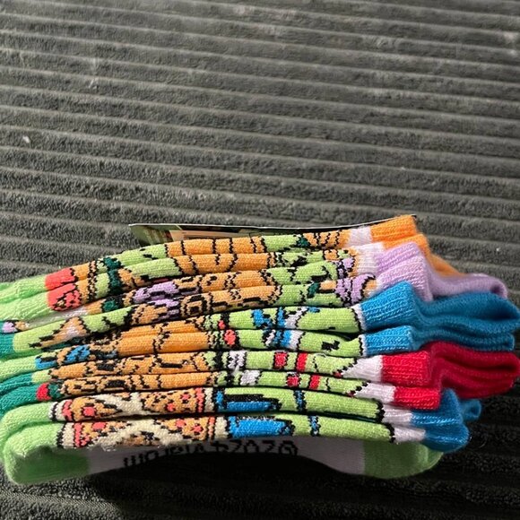 Boys TMNT no-show socks size 7½-3½ 2 packs of 5 pairs - Picture 7 of 10